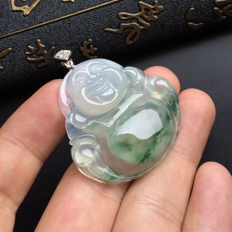 （超值推荐）冰种飘花玉佛挂件