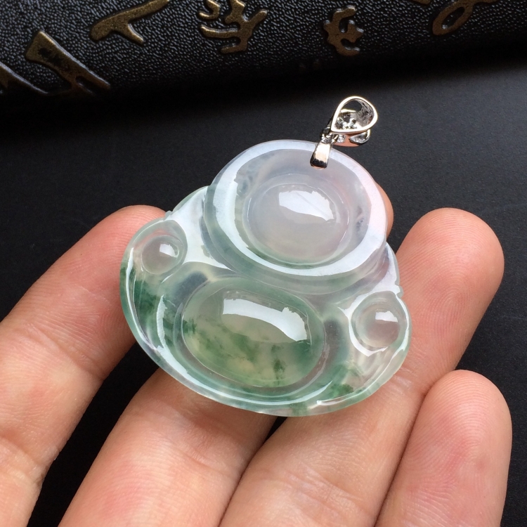 （超值推荐）冰种飘花玉佛挂件
