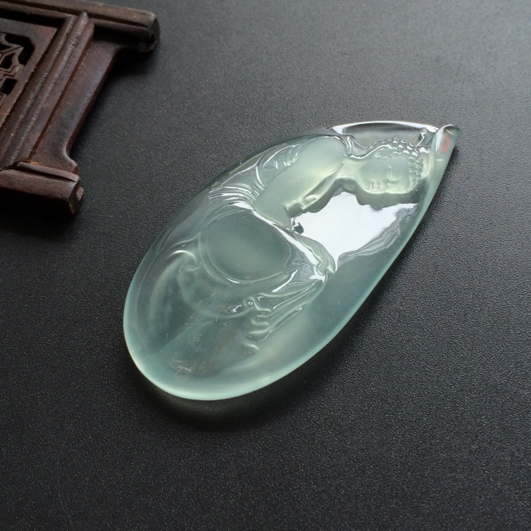 （超值推荐）玻璃种晴水释迦牟尼挂件