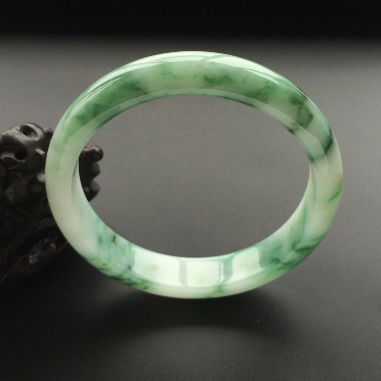 (超值推荐)糯冰种飘花手镯（59.5mm）