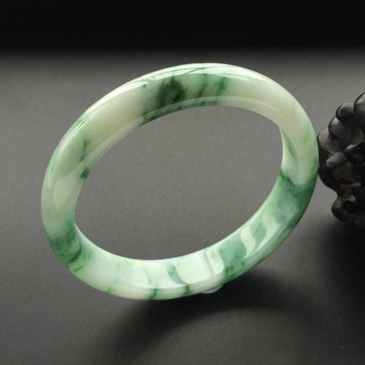 (超值推荐)糯冰种飘花手镯（59.5mm）