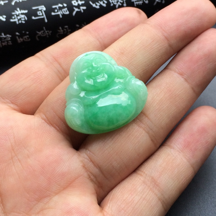 （超值推荐）糯冰种绿晴水玉佛挂件