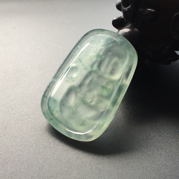 (超值推荐)冰玻种飘花宝宝佛挂件