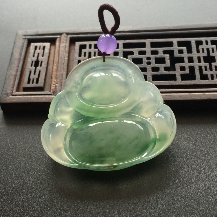 (超值推荐)冰种飘花玉佛挂件