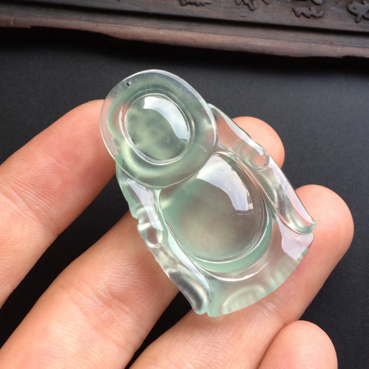 （超值推荐）冰玻种晴水站佛挂件