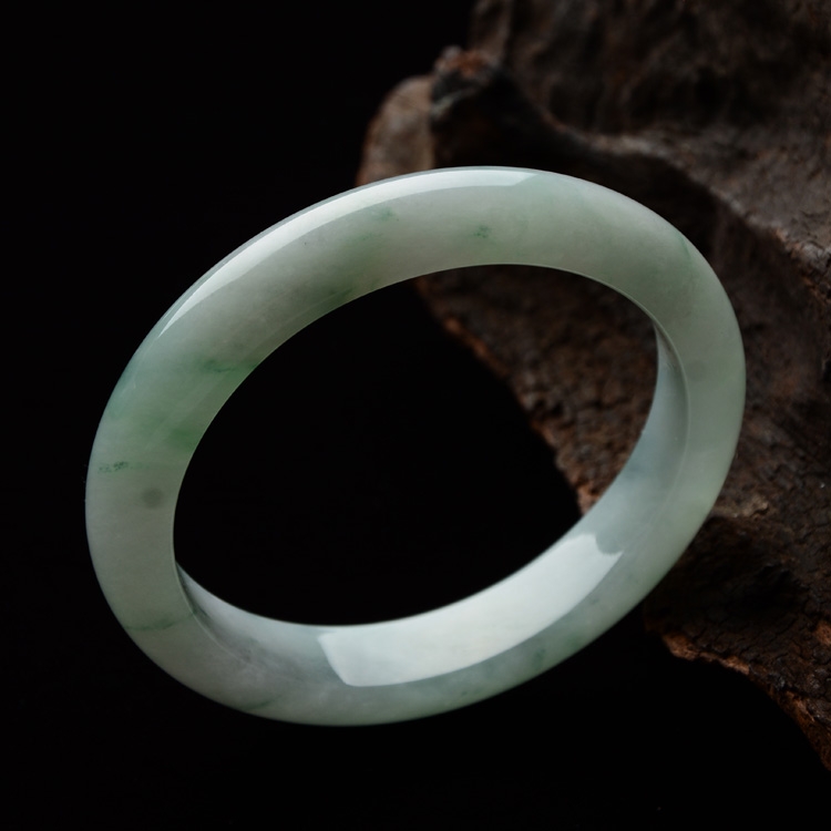 （超值推荐）糯冰种飘花贵妃镯（55.4mm-49mm）