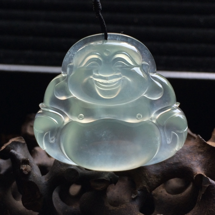 （超值推荐）冰玻种淡晴水玉佛挂件