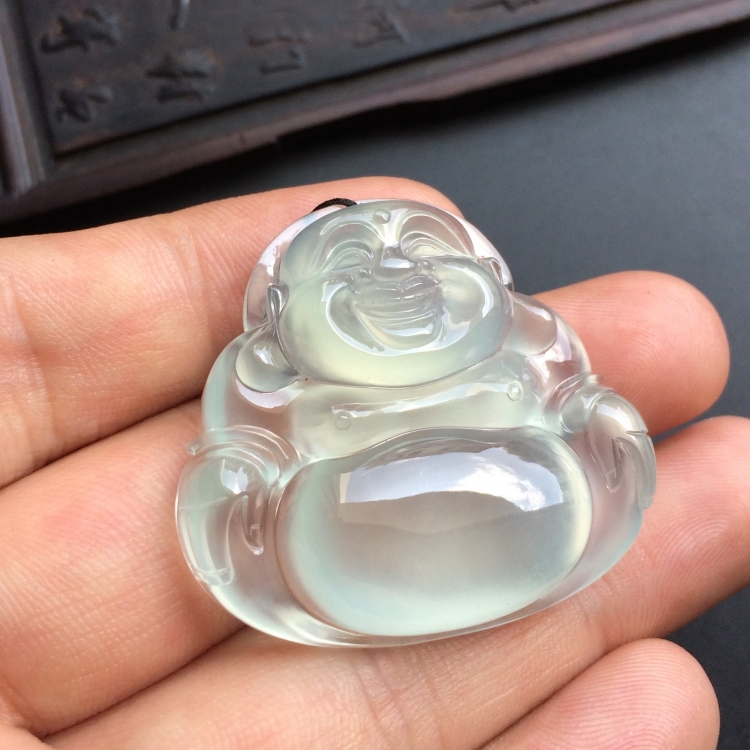 （超值推荐）冰玻种淡晴水玉佛挂件