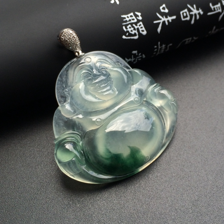 （超值推荐）冰种飘花玉佛挂件