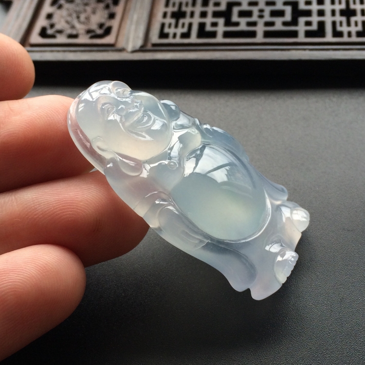 (超值推荐)冰种淡紫罗兰站佛挂件