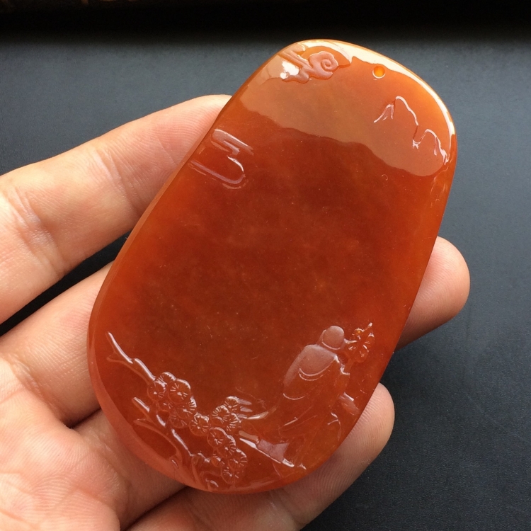 （超值推荐）糯冰种红黄翡朝圣挂件