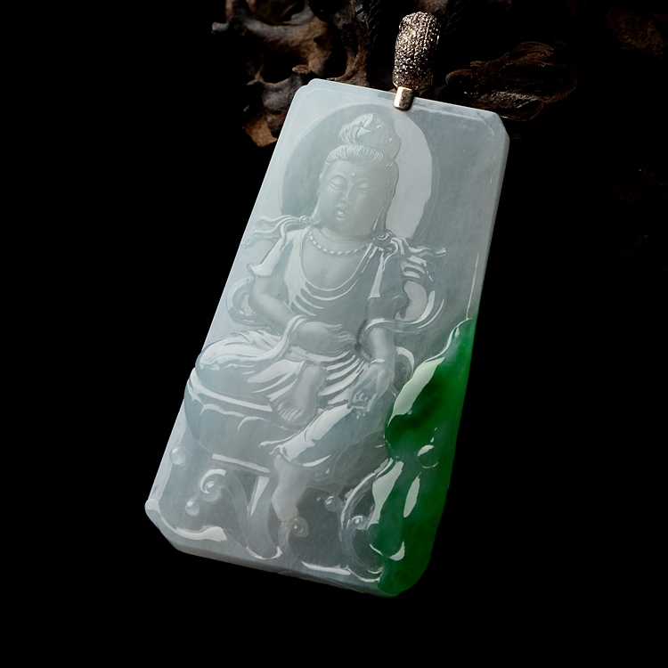 （超值推荐）糯冰种飘翠观音挂件