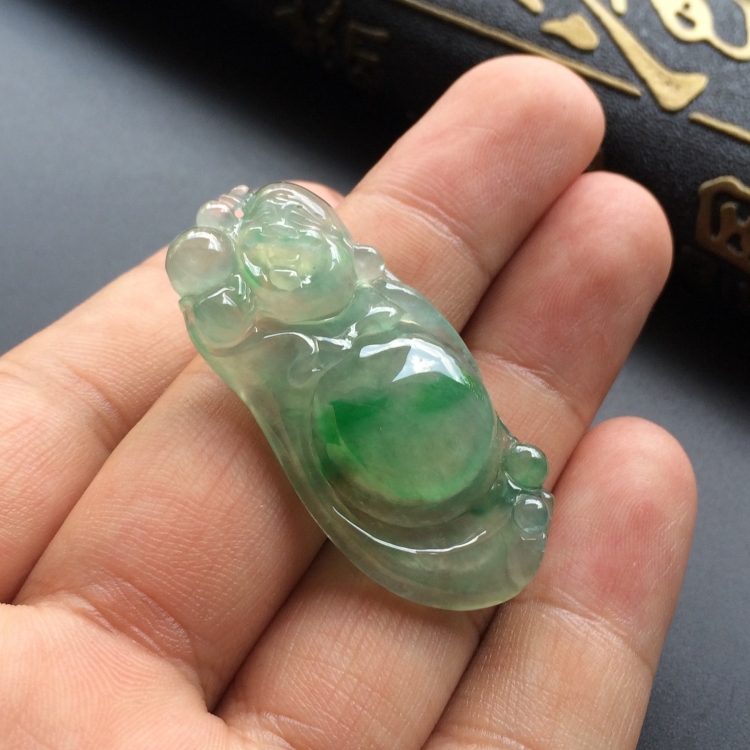 （超值推荐）冰种飘翠逍遥佛挂件