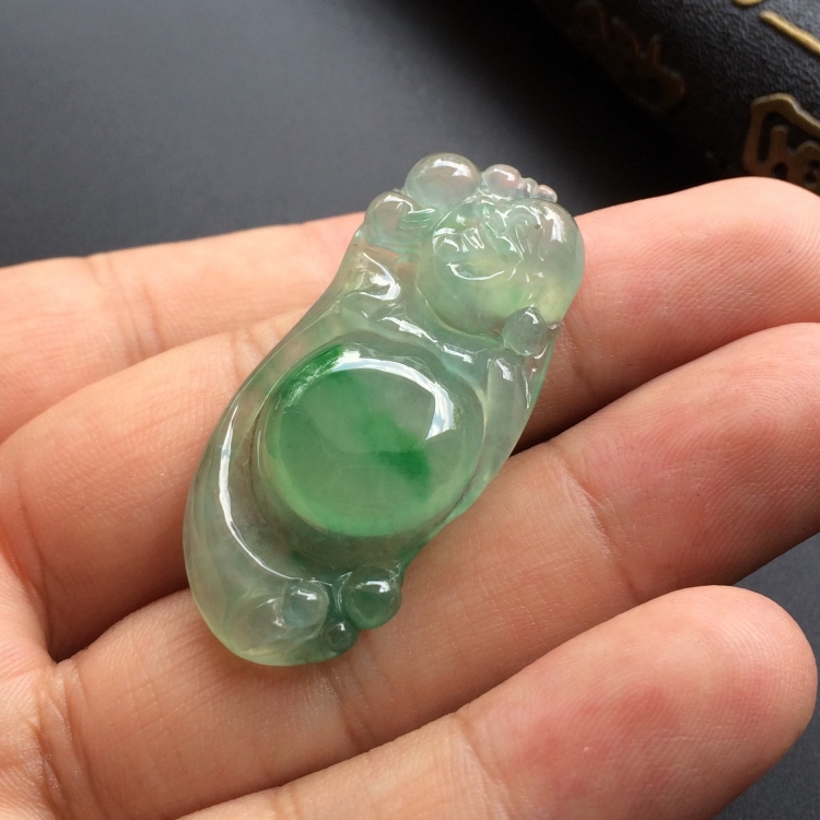 （超值推荐）冰种飘翠逍遥佛挂件