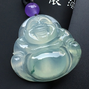 （超值推荐）冰种略飘花玉佛挂件