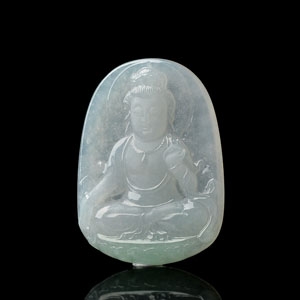 （超值推荐）糯冰种晴水莲座观音挂件