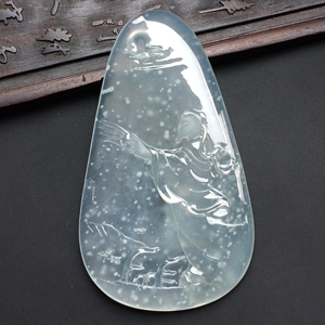 （超值推荐）冰玻种淡晴水指点江山挂件