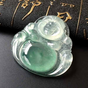 (超值推荐)冰种飘花玉佛挂件