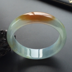 (超值推荐)糯冰种晴水黄翡手镯(55.7mm)