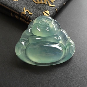 （超值推荐）冰种晴水略飘花玉佛挂件