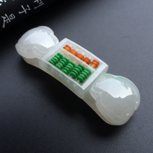 （超值推荐）糯冰种三彩腰缠万贯挂件