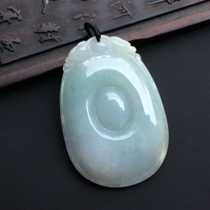 （超值推荐）糯冰种淡晴水福在眼前挂件