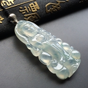 （超值推荐）冰种飘花站观音挂件