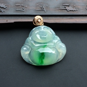 （超值推荐）冰种飘阳绿玉佛挂件