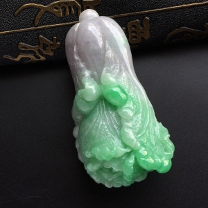 （超值推荐）细糯种翠色白菜挂件/手玩件