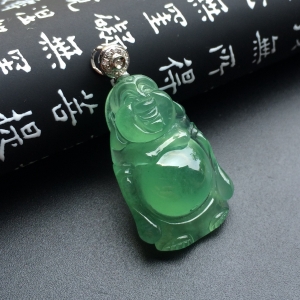 冰种晴水站佛挂件