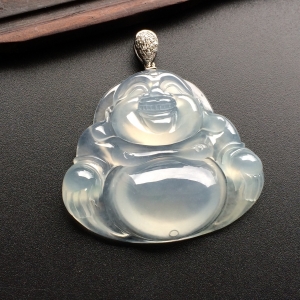 （超值推荐）冰玻种淡晴水玉佛挂件