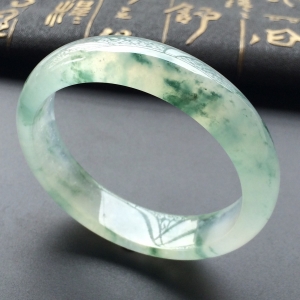 (超值推荐)冰种飘花手镯(53.4mm)