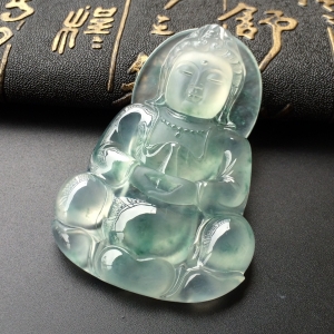 (超值推荐)冰种飘花观音挂件