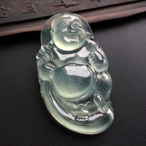 （超值推荐）冰玻种晴水逍遥佛挂件