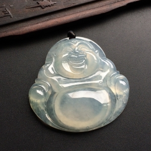 （超值推荐）冰种略飘花玉佛挂件