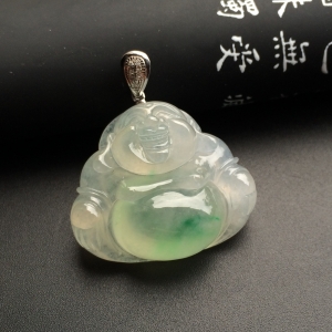 （超值推荐）冰种略飘翠玉佛挂件