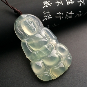 （超值推荐）冰玻种淡晴水观音挂件