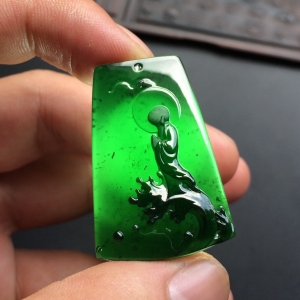 （超值推荐）玻璃种墨翠悟道挂件