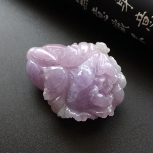 （超值推荐）糯冰种紫罗兰白菜挂件