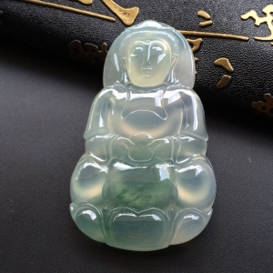 （超值推荐）冰种略飘花观音挂件