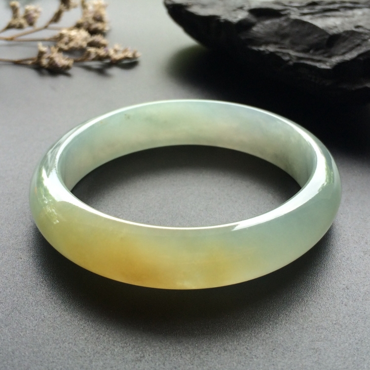 （超值推荐）糯冰种晴水黄翡贵妃镯（56mm-50.6mm）