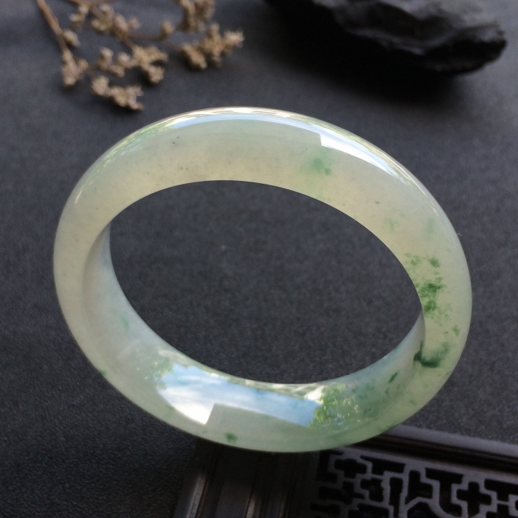 （超值推荐）冰种飘花手镯（57.8mm）