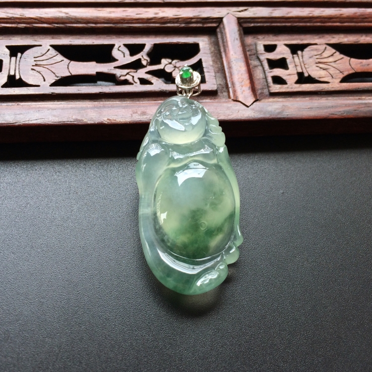 (超值推荐)冰种飘花站佛挂件