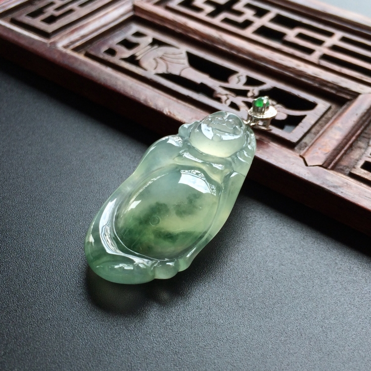 (超值推荐)冰种飘花站佛挂件