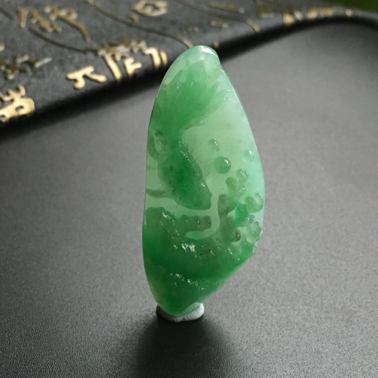 (超值推荐)糯冰种飘翠金玉满堂挂件