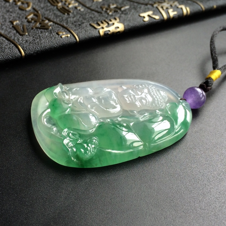 (超值推荐)冰种飘翠宝宝佛挂件