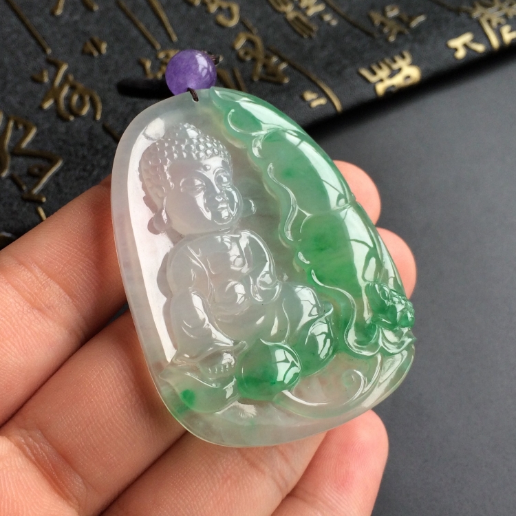(超值推荐)冰种飘翠宝宝佛挂件