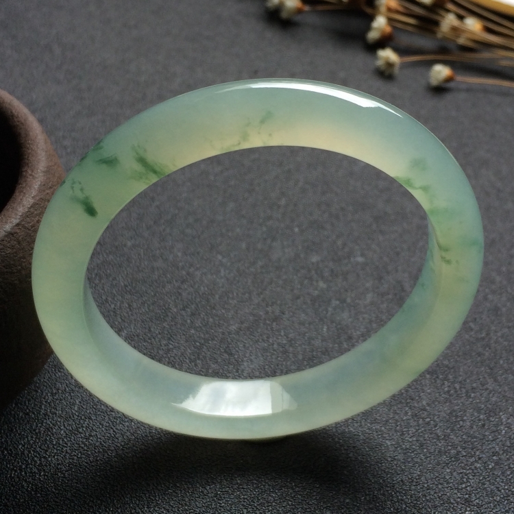 （超值推荐）冰种飘花手镯（55.4mm）
