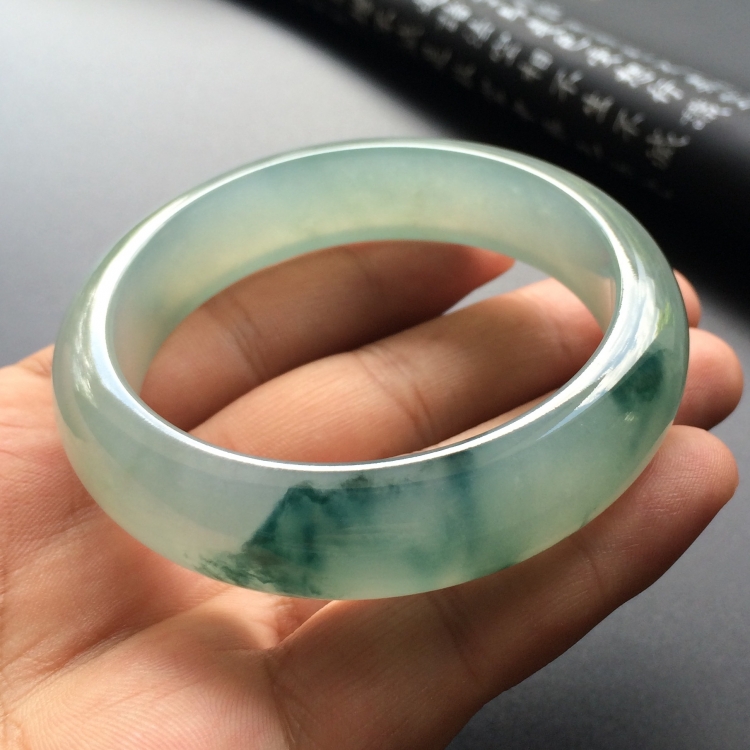 （超值推荐）冰种飘花手镯（57.3mm）