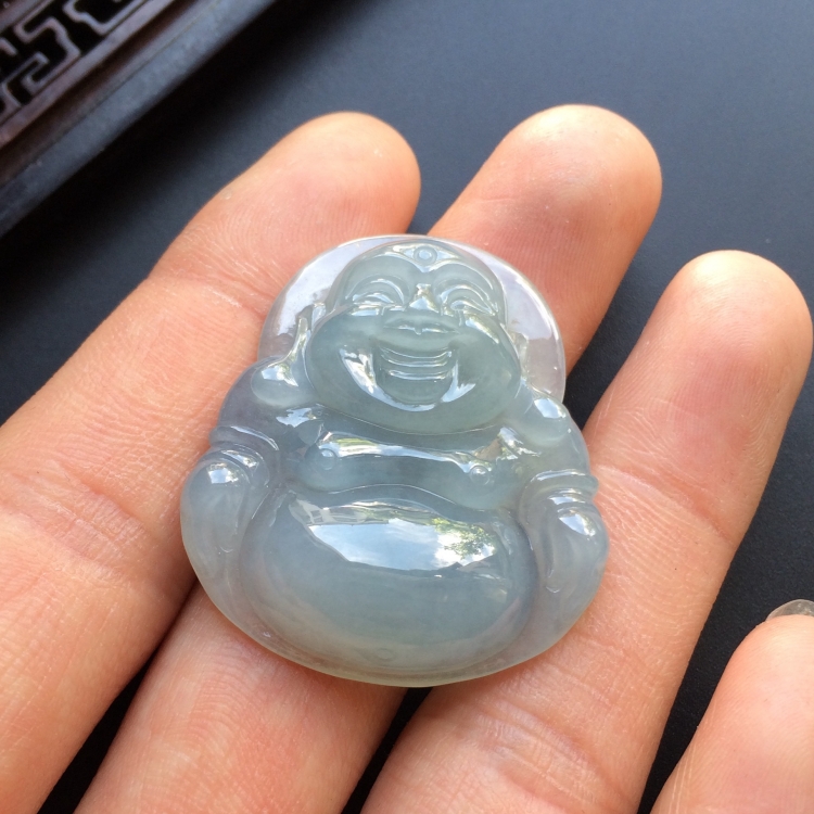 糯冰种晴水玉佛挂件